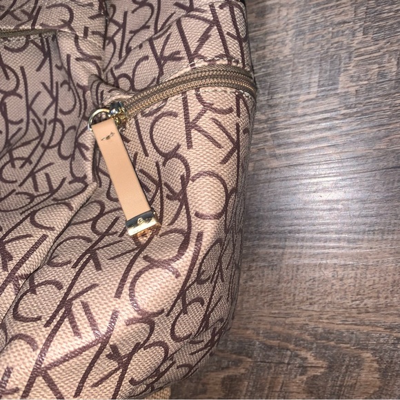 Calvin Klein Logo Large Brown Backpack - Picture 5 of 13